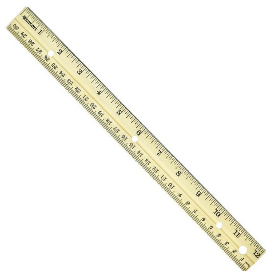 School & Office Goods * | New Threads Westcott 10702 English/Metric Wood Ruler, 12 /30 Cm