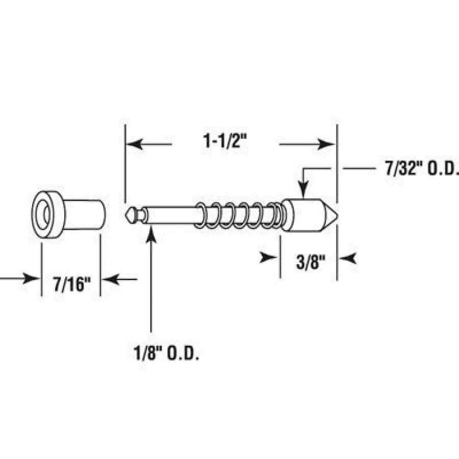 Hardware & Farm Supplies * | Best Sale Slide-Co 1857-N Window Screen Plunger Latch, 1-1/2 , 4-Pack