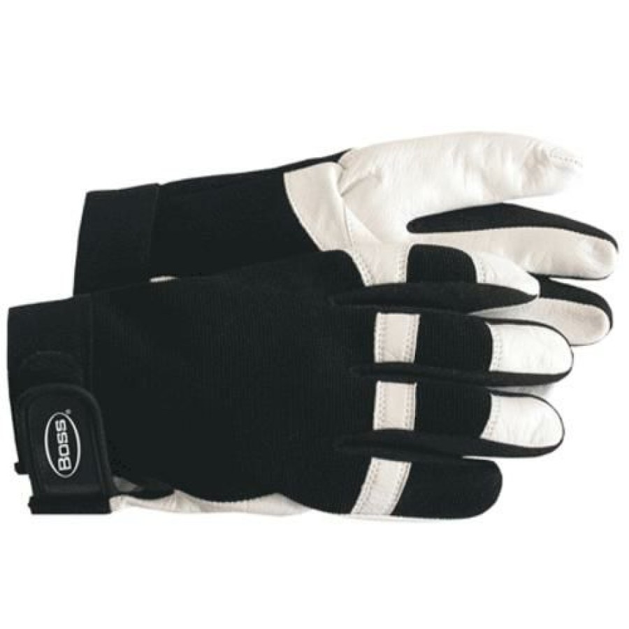 Lawn & Garden * | Top Sell Boss 4047L Goatskin With Spandex Back Glove, Large