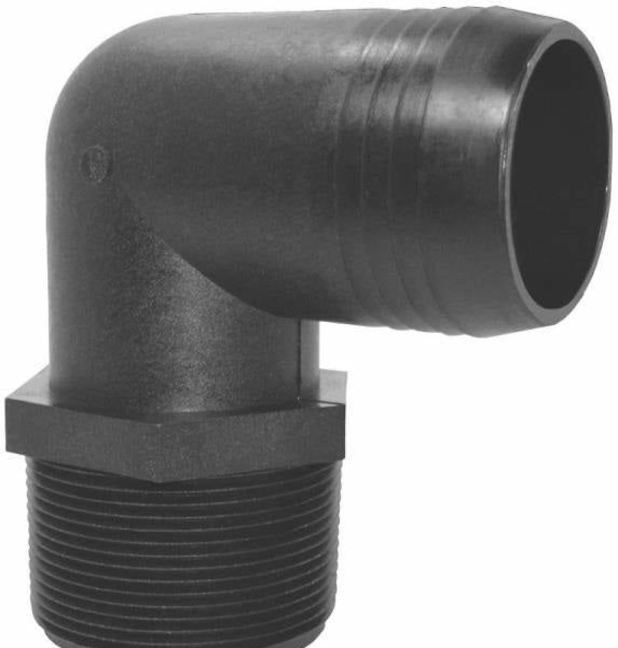 Lawn & Garden * | New Threads Green Leaf El 1414 P Threaded Poly Elbow , 1/4 Mpt X 1/4 Barb