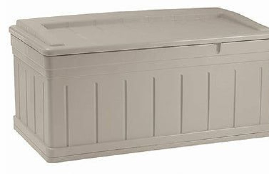 Lawn & Garden * | Limited Edition Suncast Db9750 Extra Large Deck Box With Seat, Light Taupe, 29-Gallon