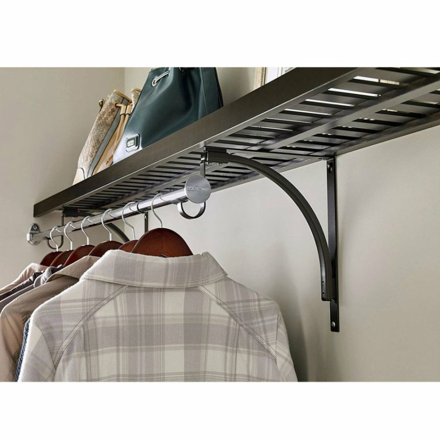 Hardware & Farm Supplies * | Shop Closetmaid 141000 Premium Wood Shelf Adjustable Hang Closet Rod, Chrom