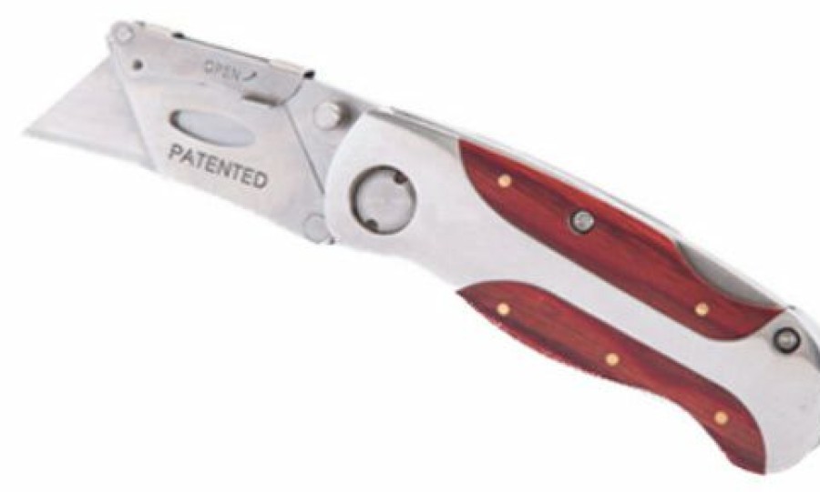 Tools For The Home * | Sale Master Mechanic 176184 Folding Lock Back Utility Knife With Hardwood H