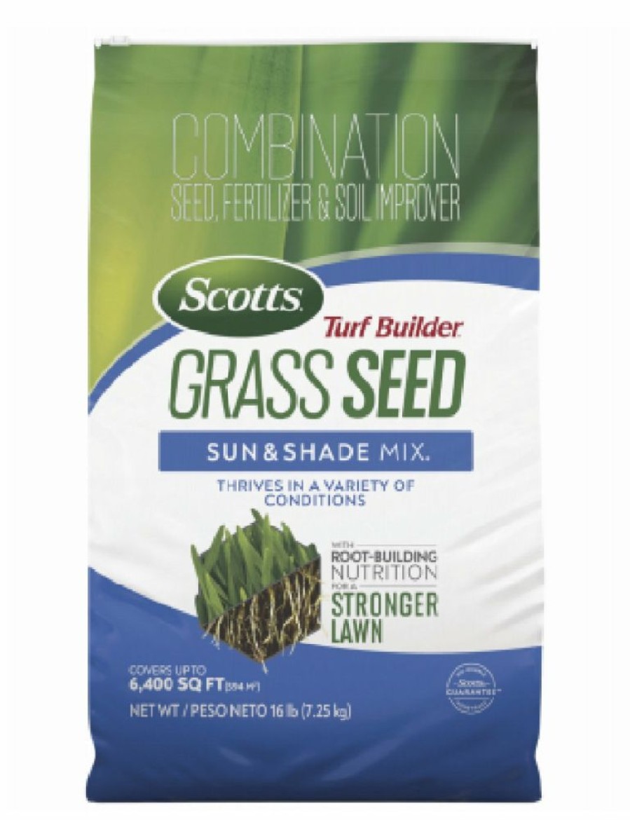 Lawn & Garden * | New Threads Scotts 18057 Turf Builder Grass Seed Sun & Shade Mix, 16-Lbs