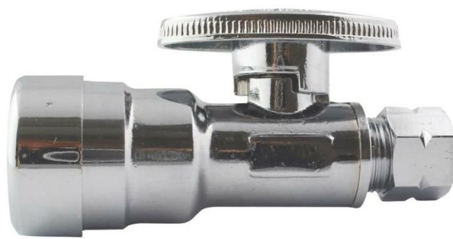 Valves * | Clearance Apollo Apxpv1238S Chrome Push Straight Stop Valve, 1/2 Push X 3/8 C