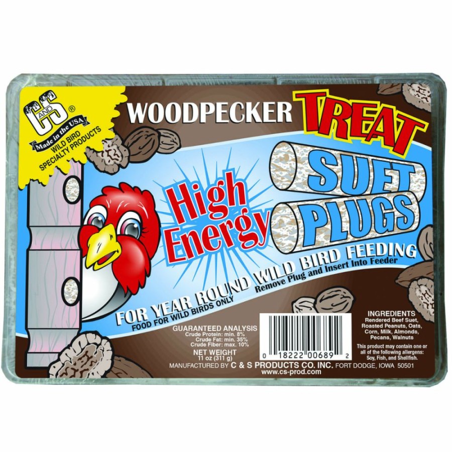 Lawn & Garden * | Unique C&S 12689 High Energy Woodpecker Treat Suet Plug, 12 Oz