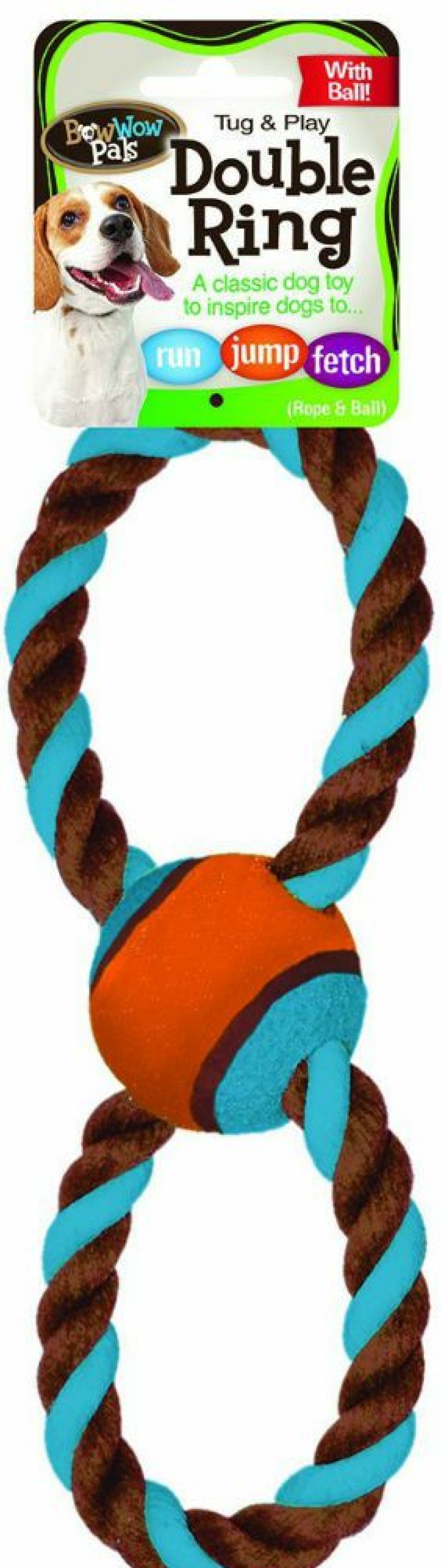 Lawn & Garden * | Official Bow Wow Pals 8829 Double Ring With Tennis Ball Dog Toy