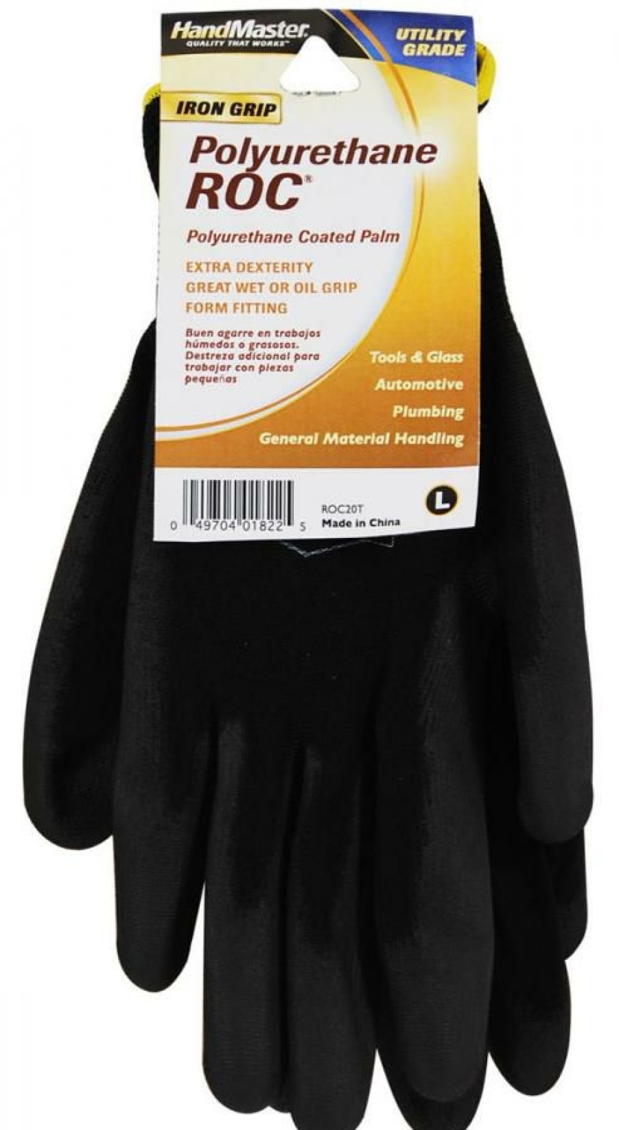 Lawn & Garden * | New Threads Handmaster Roc20Tl Roc Polyurethane Coated Palm Men'S Glove, Black,