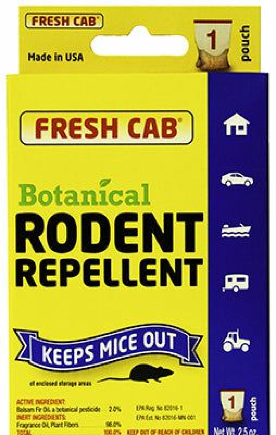 Lawn & Garden * | Official Fresh Cab Fccs12 Botanical Rodent Repellent Mouse Pouch, 2.5 Oz