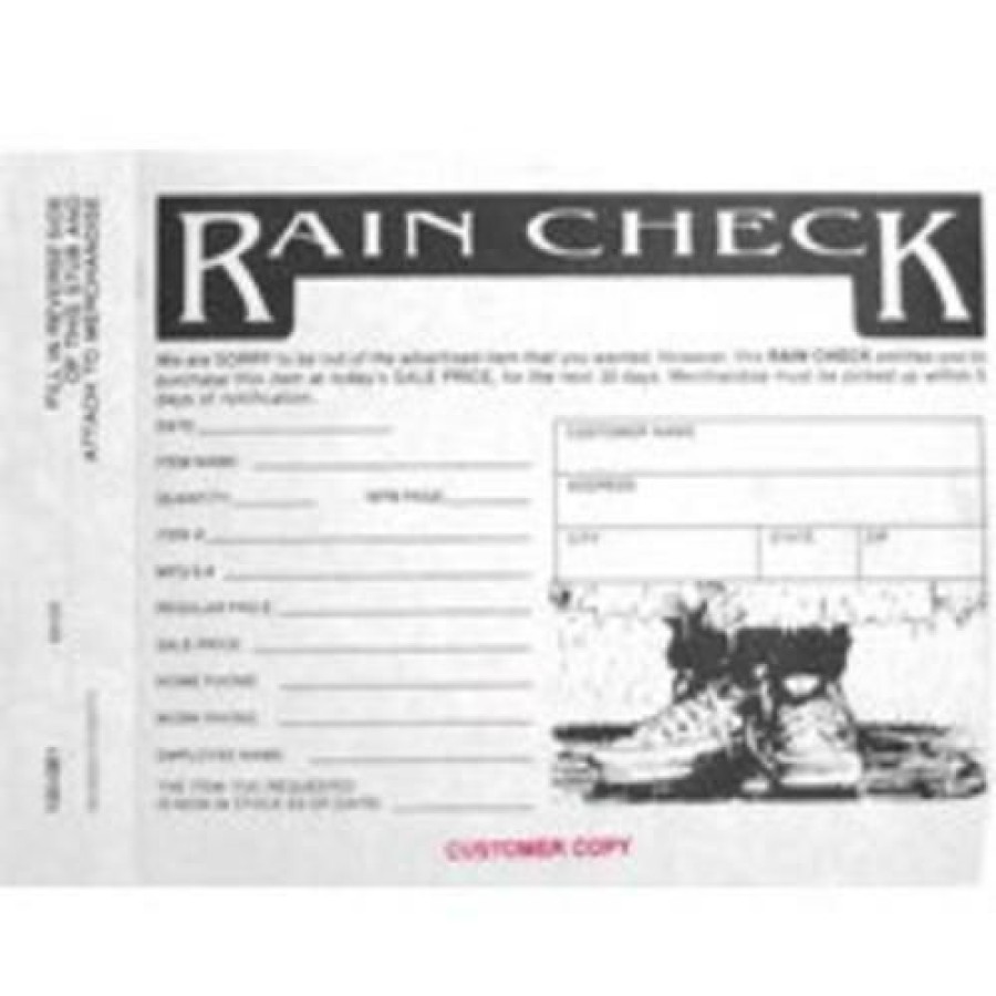 School & Office Goods * | Sale Centurion 100081 3 Part Rain Check Form