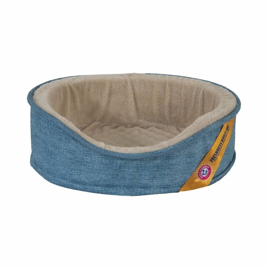 Pet Supplies * | Tendy Style Arm & Hammer 80126/80379 Oval Foam Lounger Bed, Blue Moon, Medium