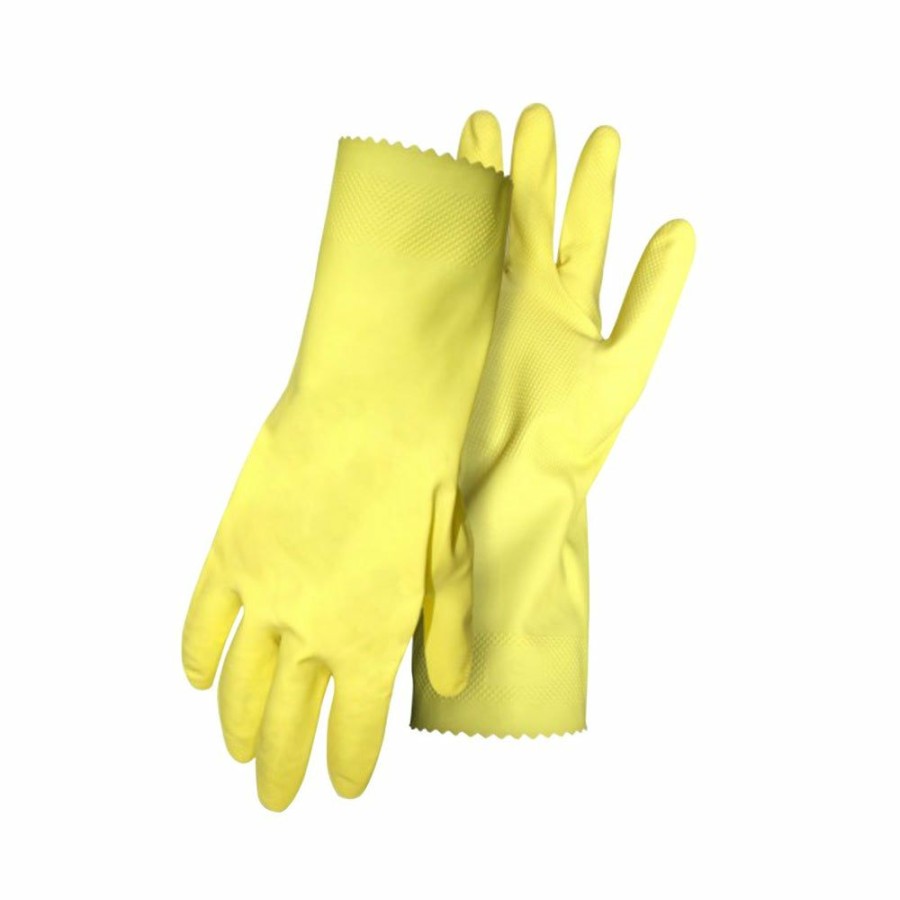 Lawn & Garden * | Top Selling Boss 958M Flock Lined Yellow Latex Glove, Medium